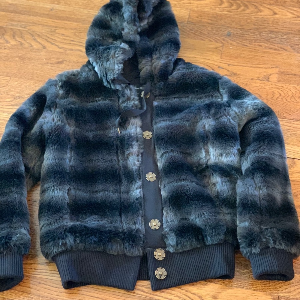 Grey Faux Fur jacket by Miss Me - Small